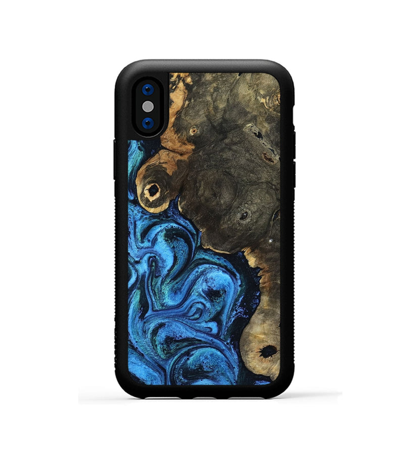 iPhone Xs Wood Phone Case - Tracee (Blue, 799030)