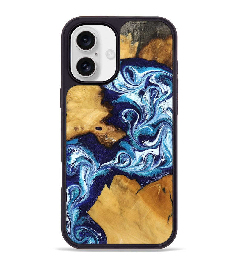 iPhone 16 Plus Wood Phone Case - Christy (Blue, 799031)