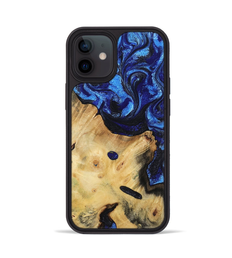 iPhone 12 Wood Phone Case - Poppy (Blue, 799032)