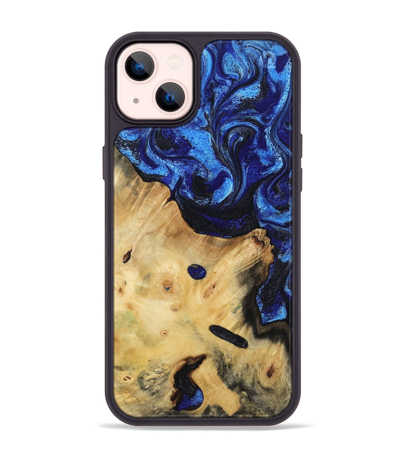 iPhone 14 Plus Wood Phone Case - Poppy (Blue, 799032)
