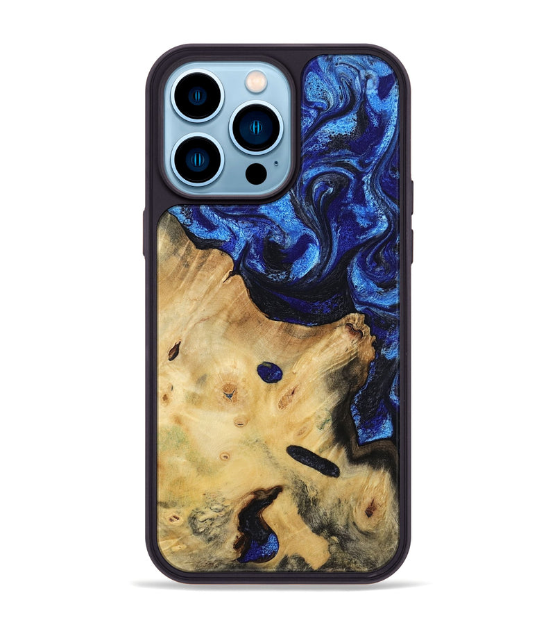 iPhone 14 Pro Max Wood Phone Case - Poppy (Blue, 799032)