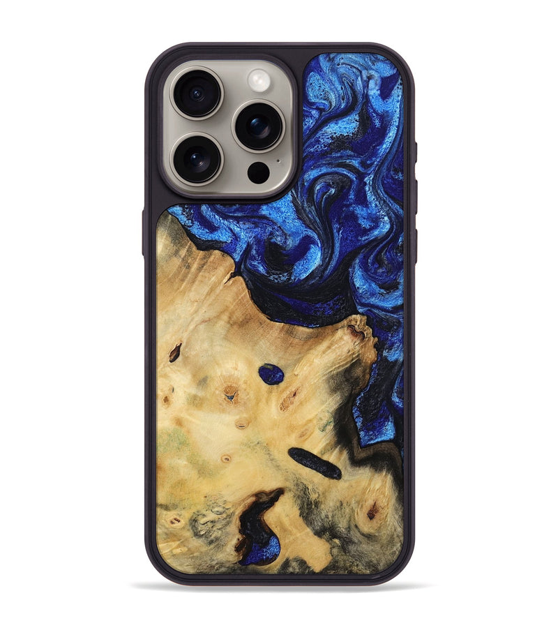 iPhone 15 Pro Max Wood Phone Case - Poppy (Blue, 799032)