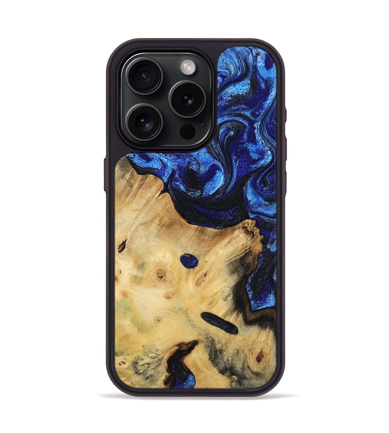 iPhone 15 Pro Wood Phone Case - Poppy (Blue, 799032)