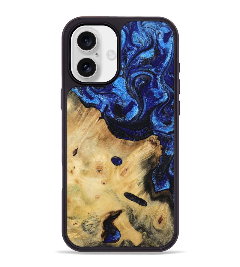 iPhone 16 Plus Wood Phone Case - Poppy (Blue, 799032)