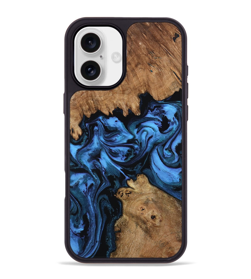 iPhone 16 Plus Wood Phone Case - Allyssa (Blue, 799033)