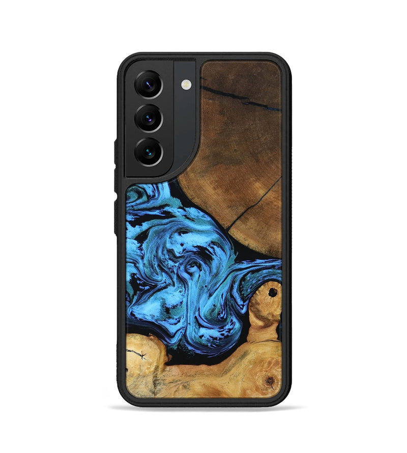 Galaxy S22 Wood Phone Case - Lilian (Blue, 799034)
