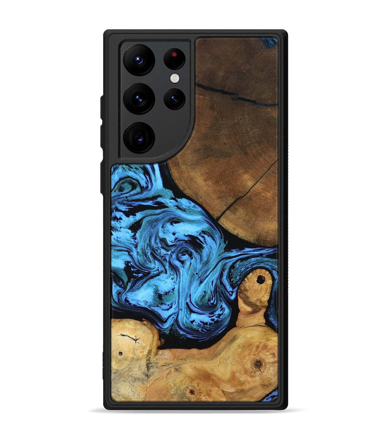 Galaxy S22 Ultra Wood Phone Case - Lilian (Blue, 799034)