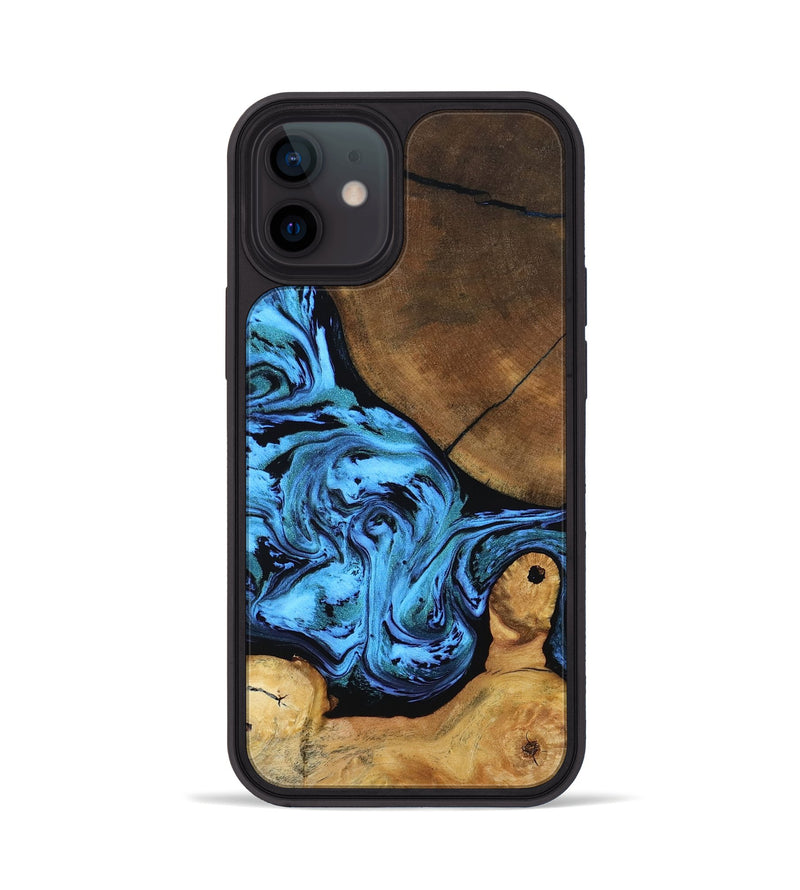 iPhone 12 Wood Phone Case - Lilian (Blue, 799034)
