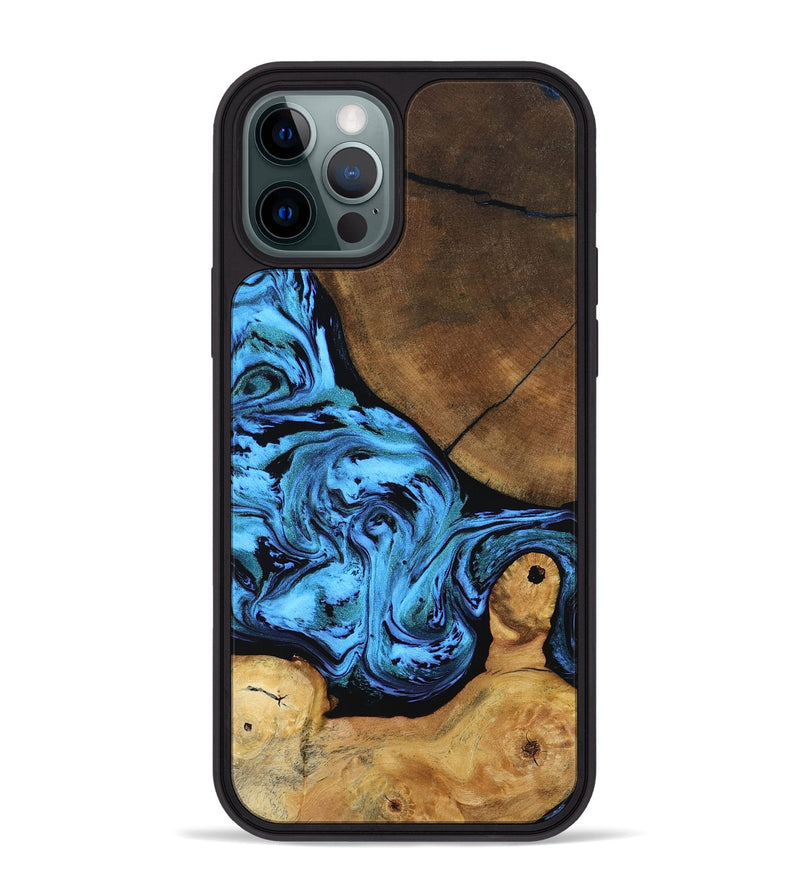 iPhone 12 Pro Max Wood Phone Case - Lilian (Blue, 799034)