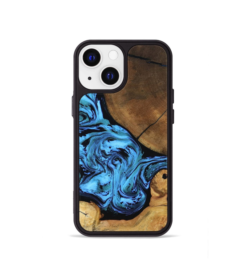 iPhone 13 mini Wood Phone Case - Lilian (Blue, 799034)