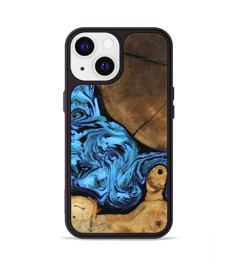 iPhone 13 Wood Phone Case - Lilian (Blue, 799034)