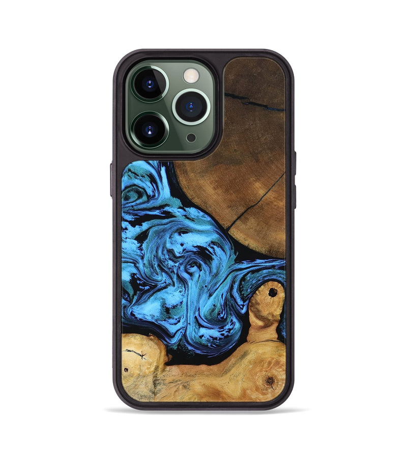 iPhone 13 Pro Wood Phone Case - Lilian (Blue, 799034)