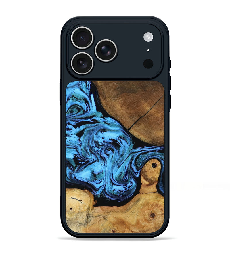 iPhone 17 Pro Max Wood Phone Case - Lilian (Blue, 799034)