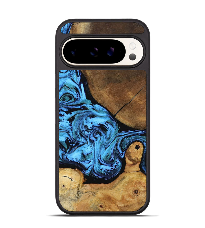 Pixel 9 Pro Wood Phone Case - Lilian (Blue, 799034)
