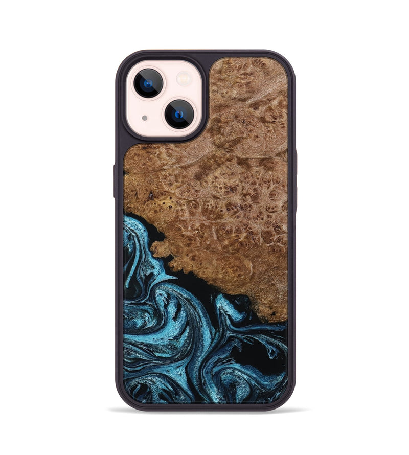 iPhone 14 Wood Phone Case - Zaria (Blue, 799035)