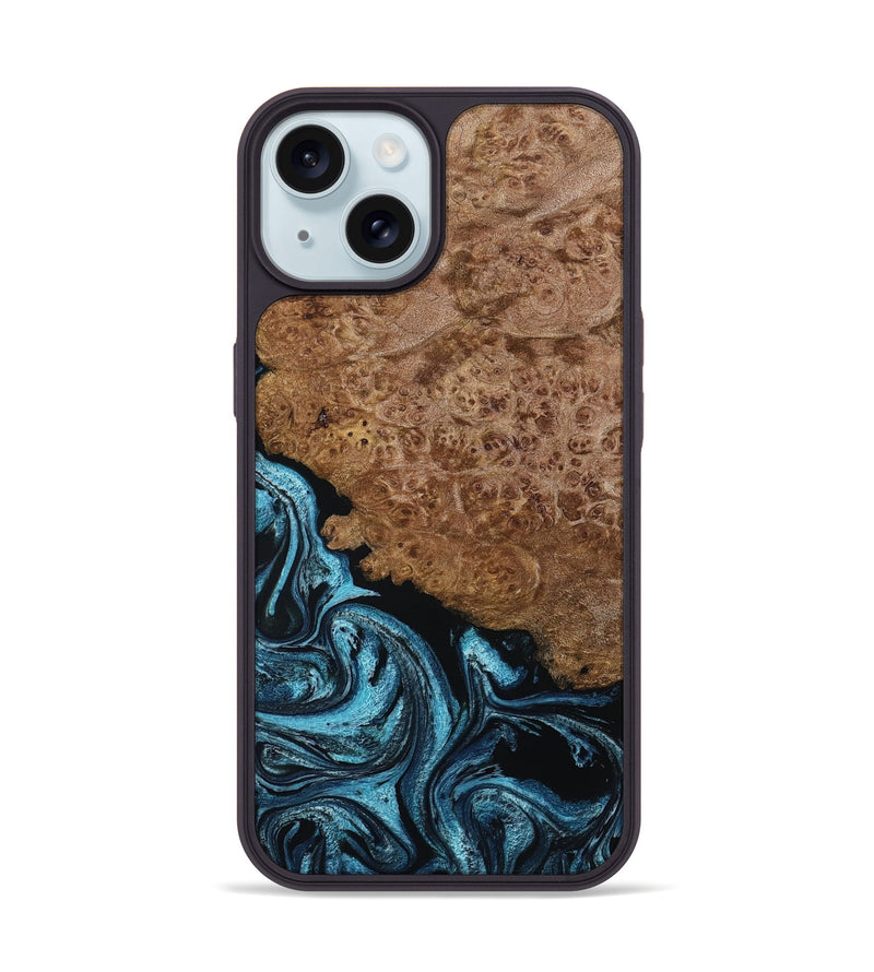 iPhone 15 Wood Phone Case - Zaria (Blue, 799035)