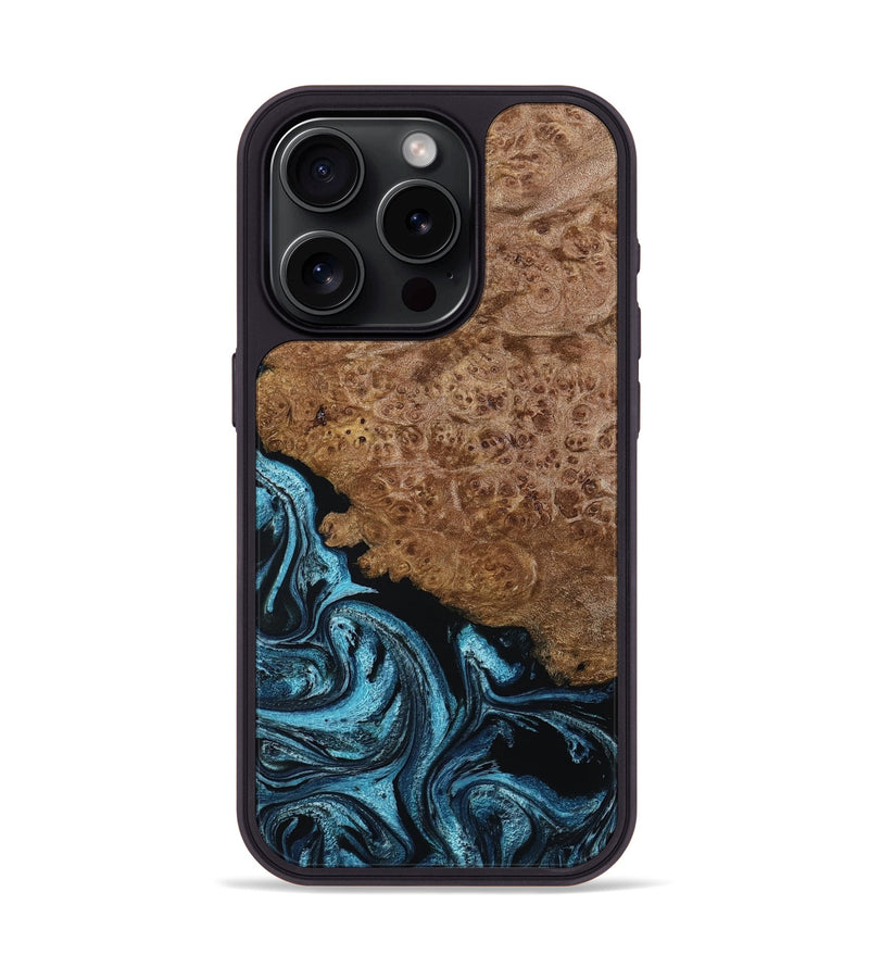 iPhone 15 Pro Wood Phone Case - Zaria (Blue, 799035)