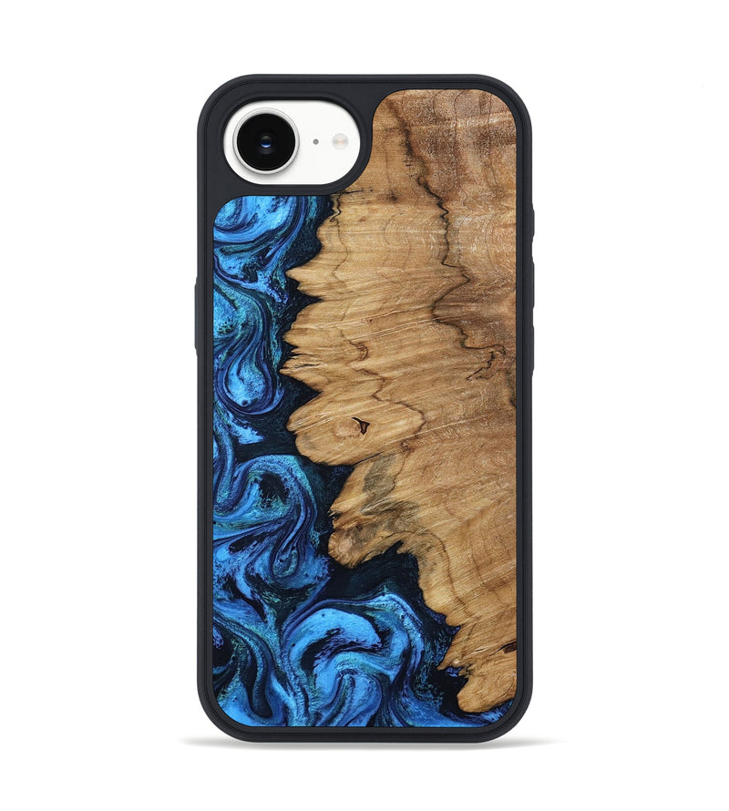 iPhone 16e Wood Phone Case - Autumn (Blue, 799037)