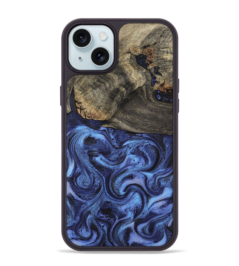 iPhone 15 Plus Wood Phone Case - Everest (Blue, 799039)