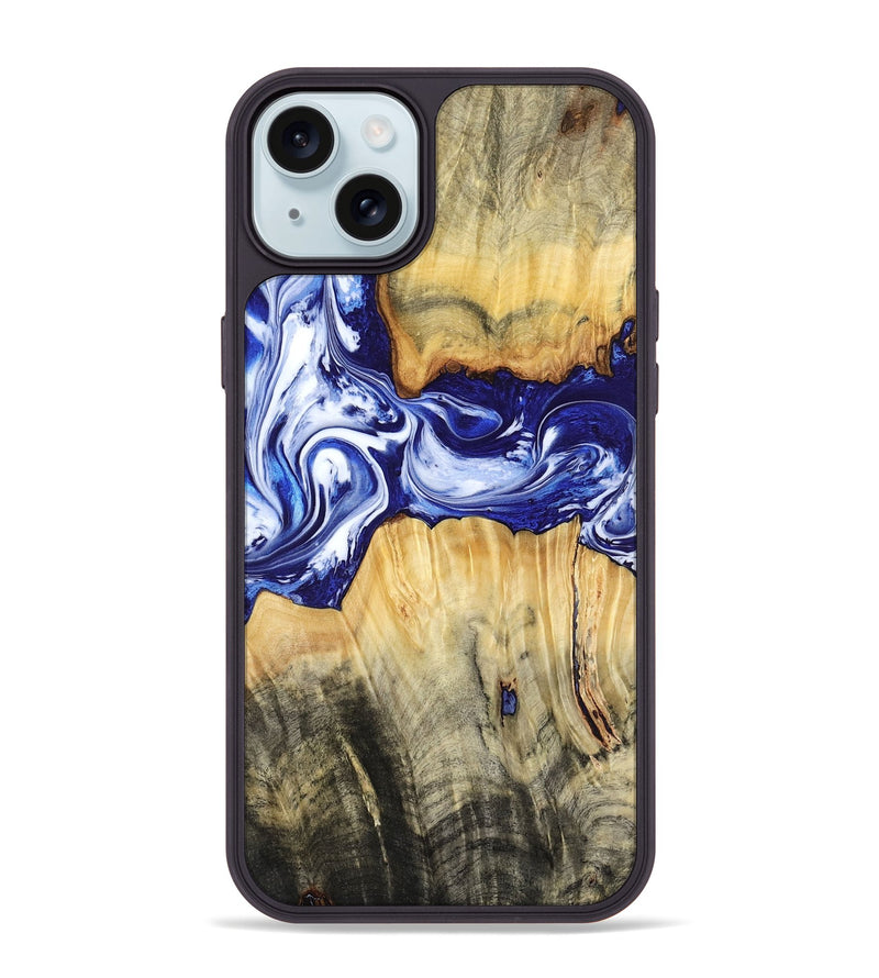 iPhone 15 Plus Wood Phone Case - Leanne (Blue, 799040)