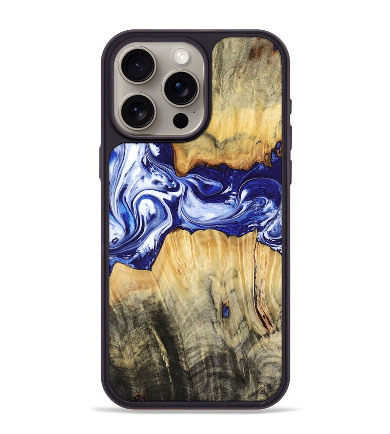 iPhone 15 Pro Max Wood Phone Case - Leanne (Blue, 799040)