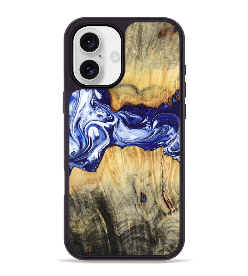 iPhone 16 Plus Wood Phone Case - Leanne (Blue, 799040)