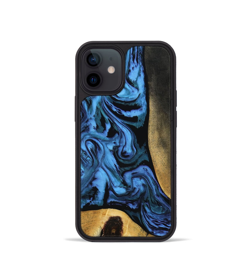 iPhone 12 mini Wood Phone Case - Mandi (Blue, 799041)