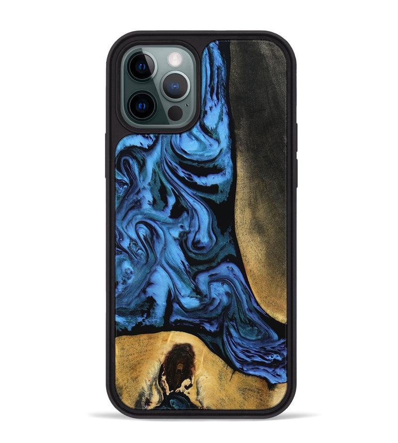 iPhone 12 Pro Max Wood Phone Case - Mandi (Blue, 799041)
