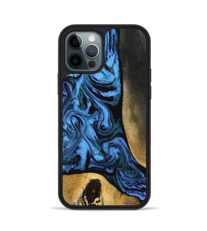 iPhone 12 Pro Wood Phone Case - Mandi (Blue, 799041)