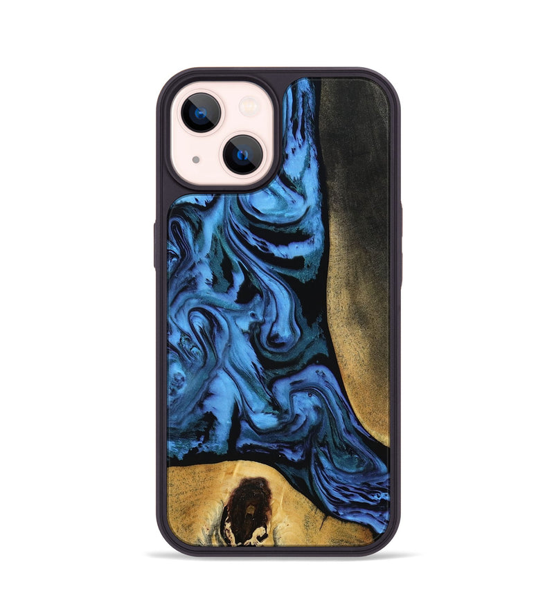 iPhone 14 Wood Phone Case - Mandi (Blue, 799041)