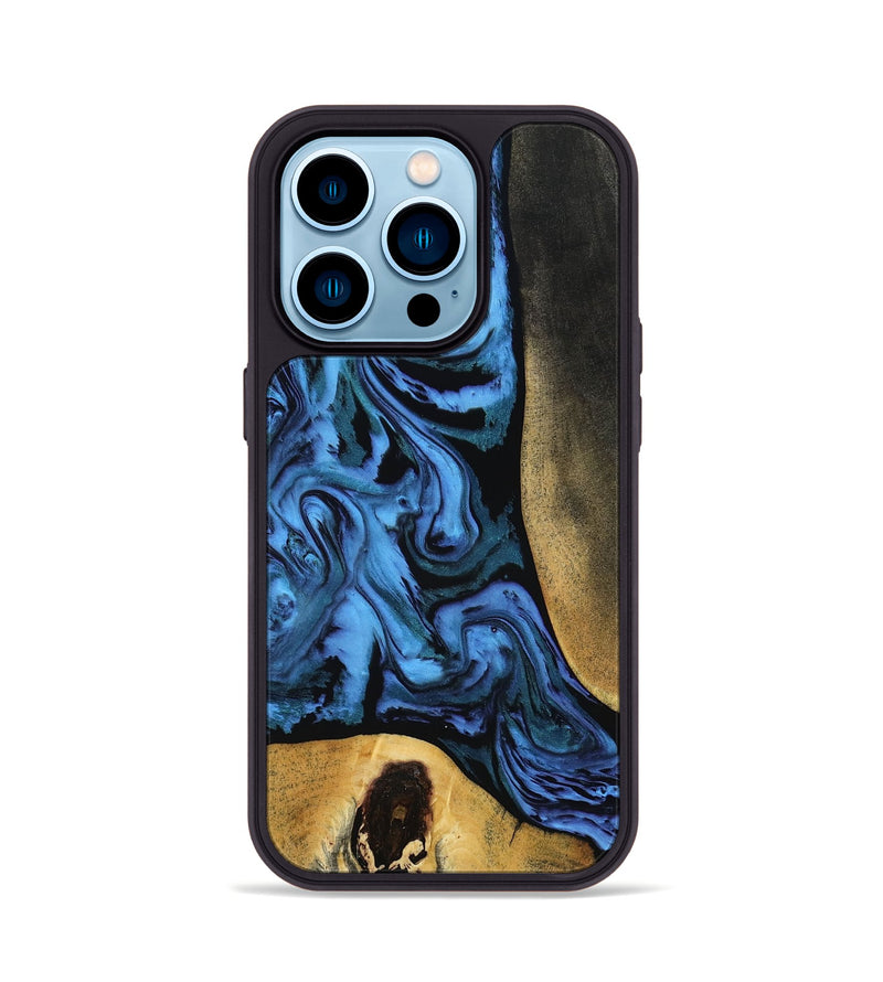 iPhone 14 Pro Wood Phone Case - Mandi (Blue, 799041)
