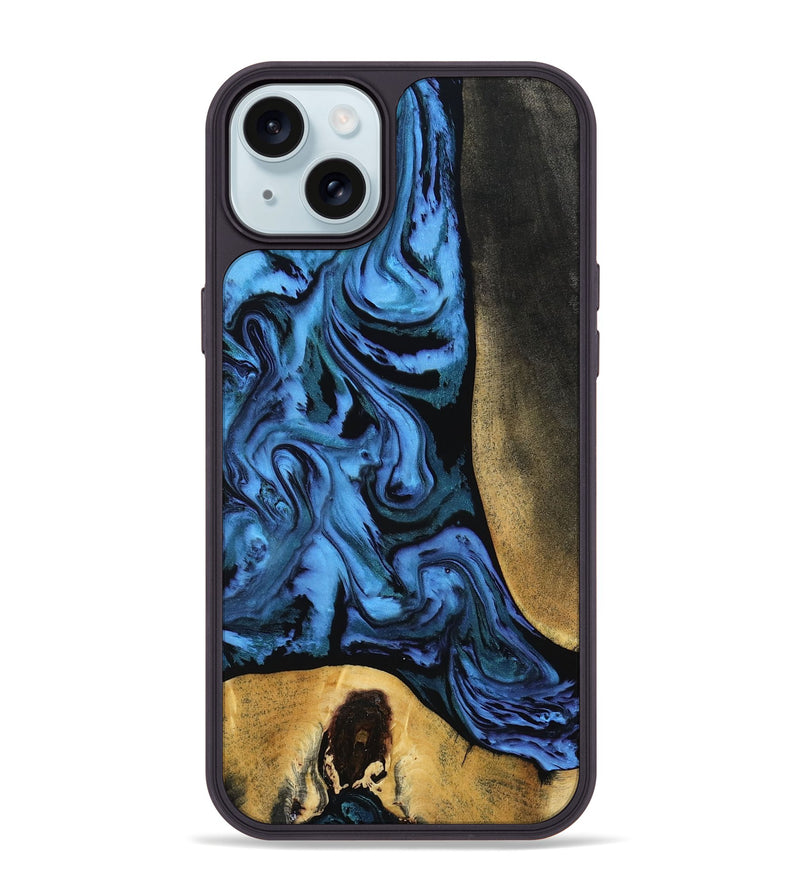 iPhone 15 Plus Wood Phone Case - Mandi (Blue, 799041)