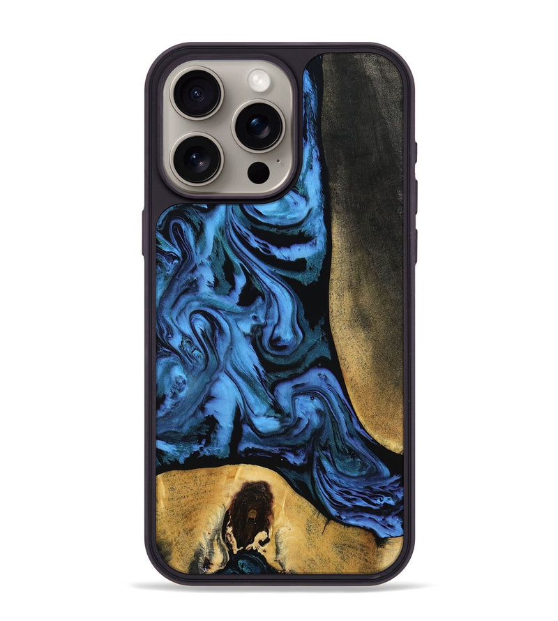 iPhone 15 Pro Max Wood Phone Case - Mandi (Blue, 799041)