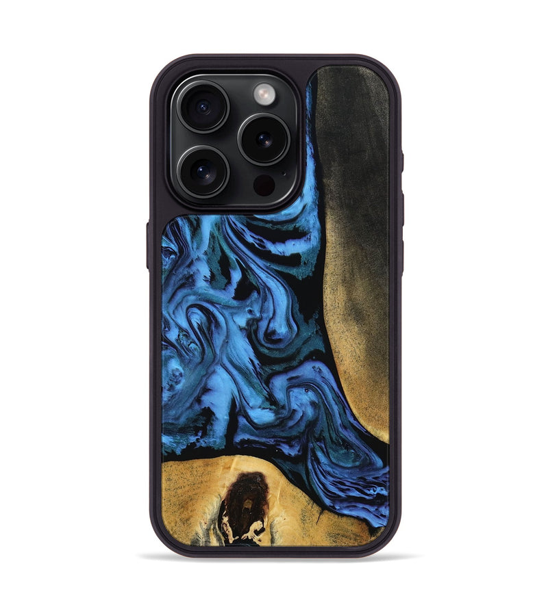 iPhone 15 Pro Wood Phone Case - Mandi (Blue, 799041)