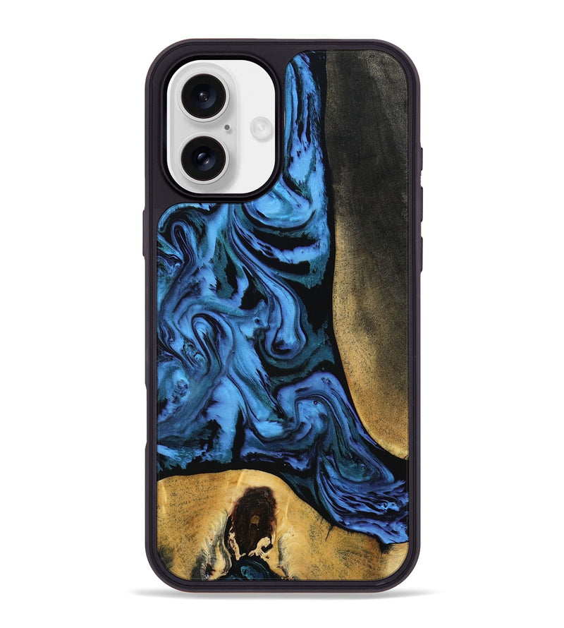 iPhone 16 Plus Wood Phone Case - Mandi (Blue, 799041)