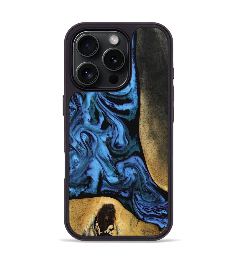 iPhone 16 Pro Wood Phone Case - Mandi (Blue, 799041)