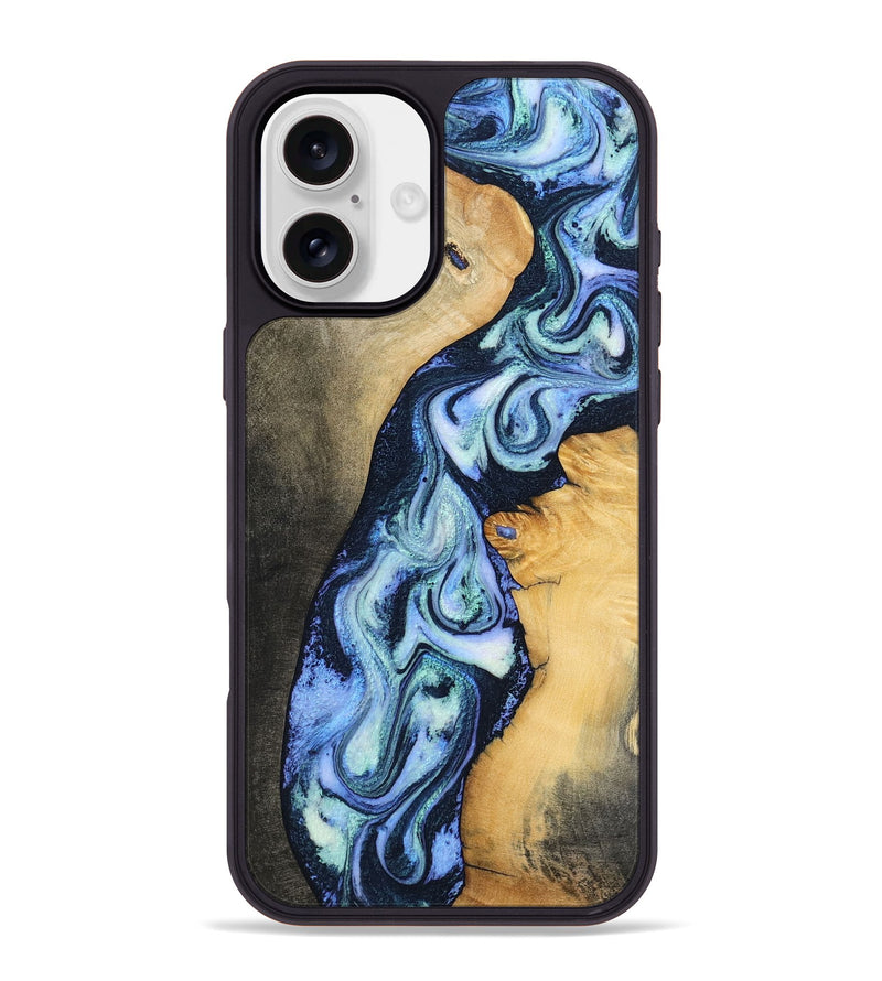 iPhone 16 Plus Wood Phone Case - Kiana (Blue, 799044)