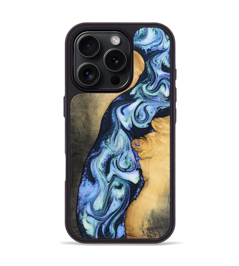 iPhone 16 Pro Wood Phone Case - Kiana (Blue, 799044)