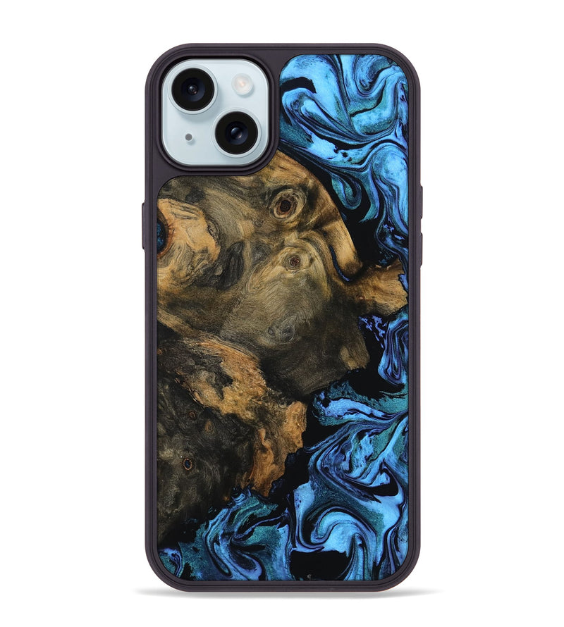 iPhone 15 Plus Wood Phone Case - Javier (Blue, 799045)