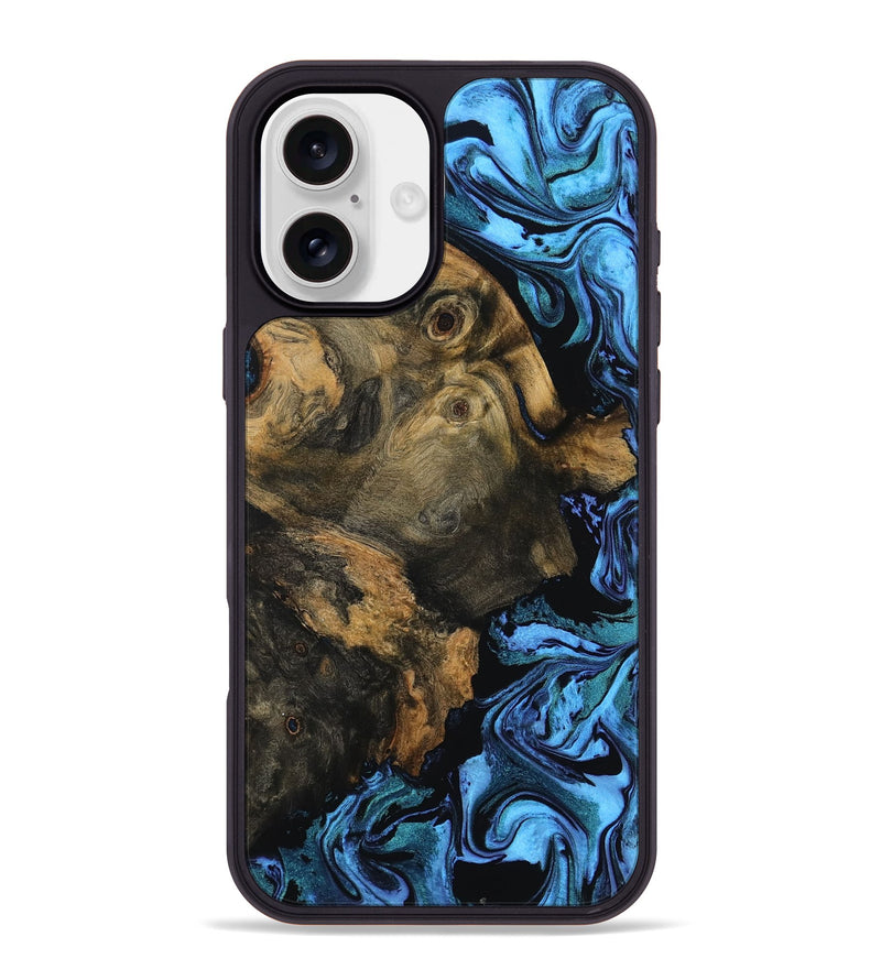 iPhone 16 Plus Wood Phone Case - Javier (Blue, 799045)