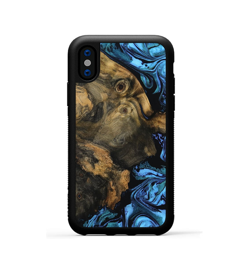 iPhone Xs Wood Phone Case - Javier (Blue, 799045)