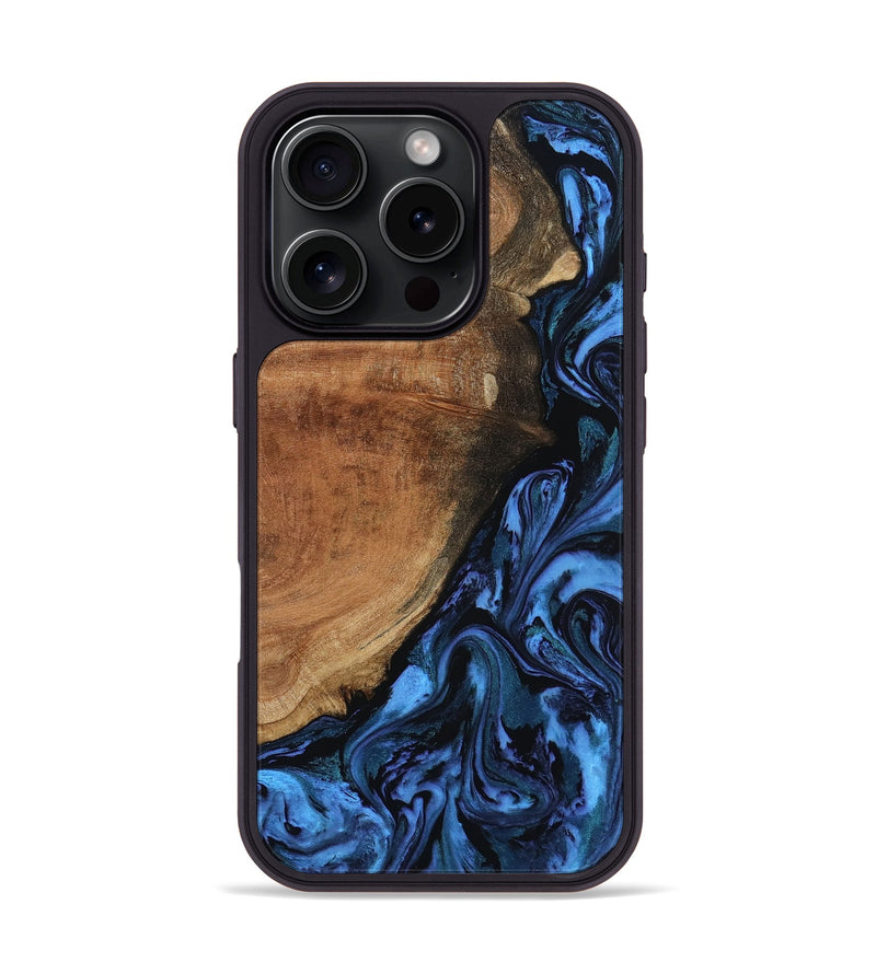 iPhone 16 Pro Wood Phone Case - Erna (Blue, 799046)