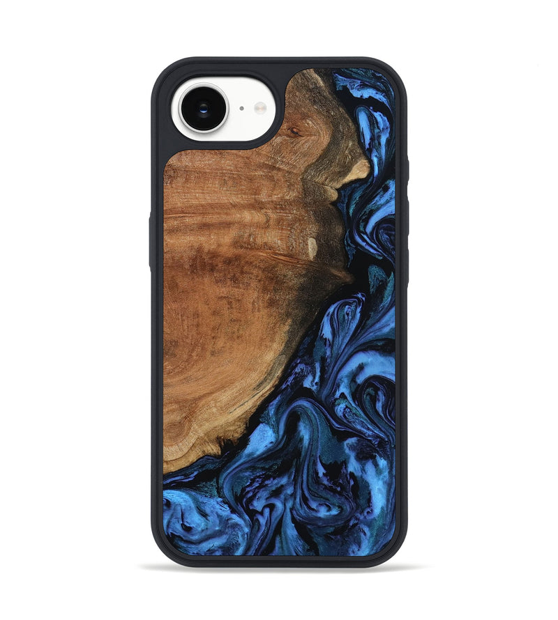 iPhone 16e Wood Phone Case - Erna (Blue, 799046)