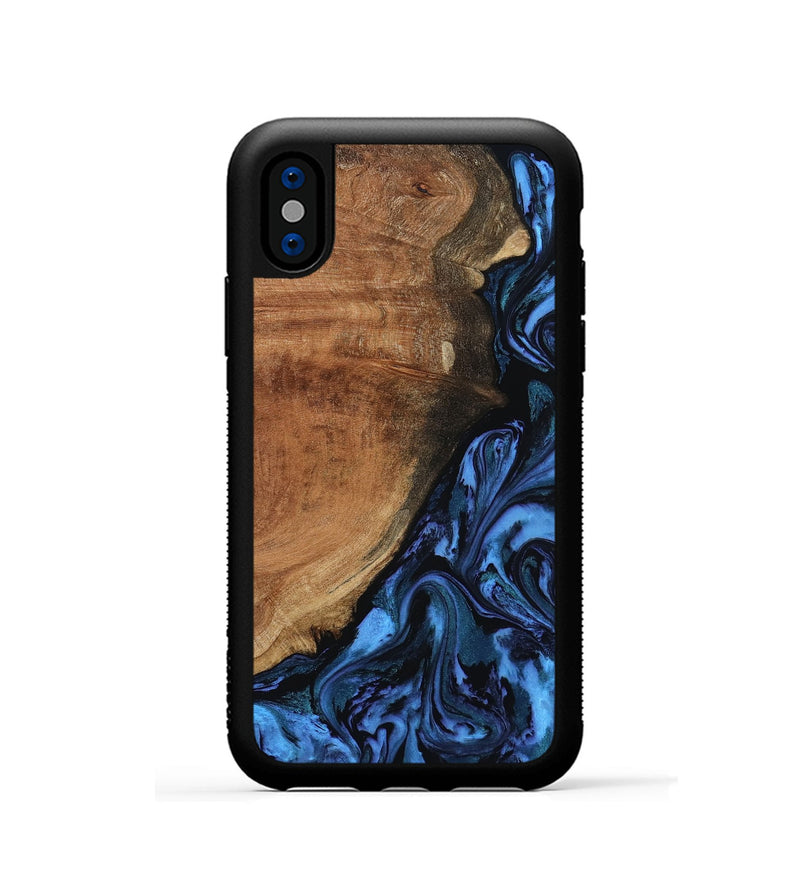 iPhone Xs Wood Phone Case - Erna (Blue, 799046)