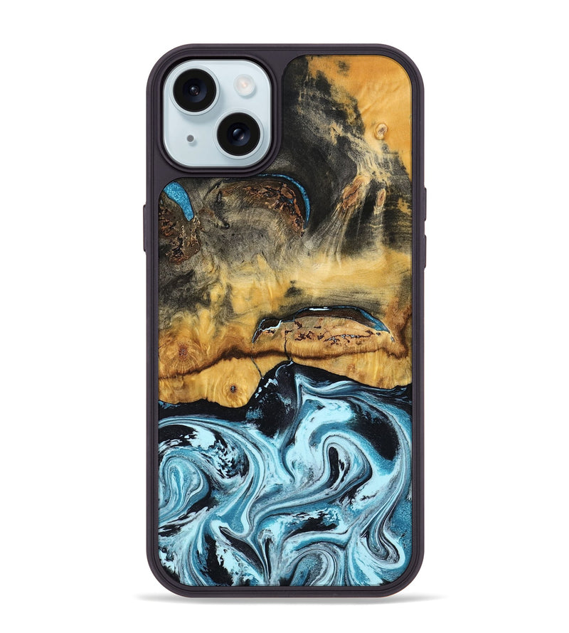 iPhone 15 Plus Wood Phone Case - Jesse (Blue, 799047)