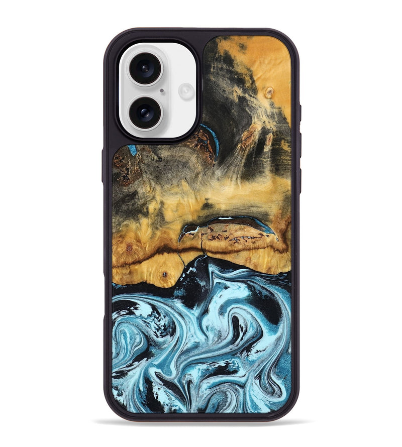 iPhone 16 Plus Wood Phone Case - Jesse (Blue, 799047)