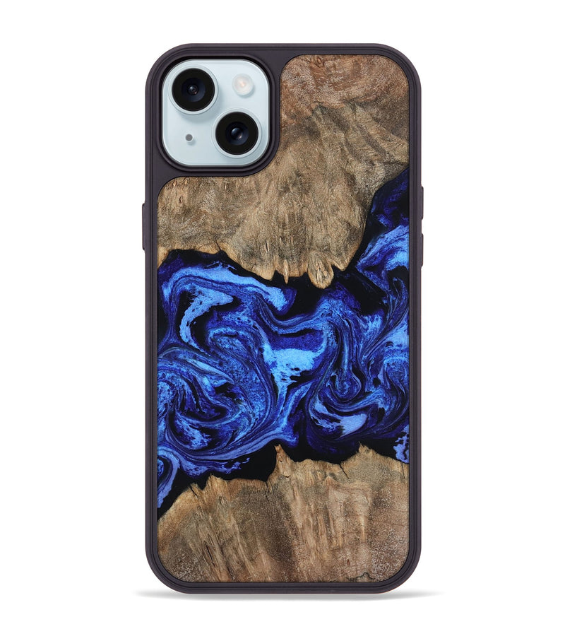 iPhone 15 Plus Wood Phone Case - Kamari (Blue, 799048)