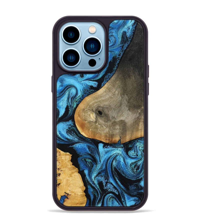 iPhone 14 Pro Max Wood Phone Case - Kelsea (Blue, 799049)