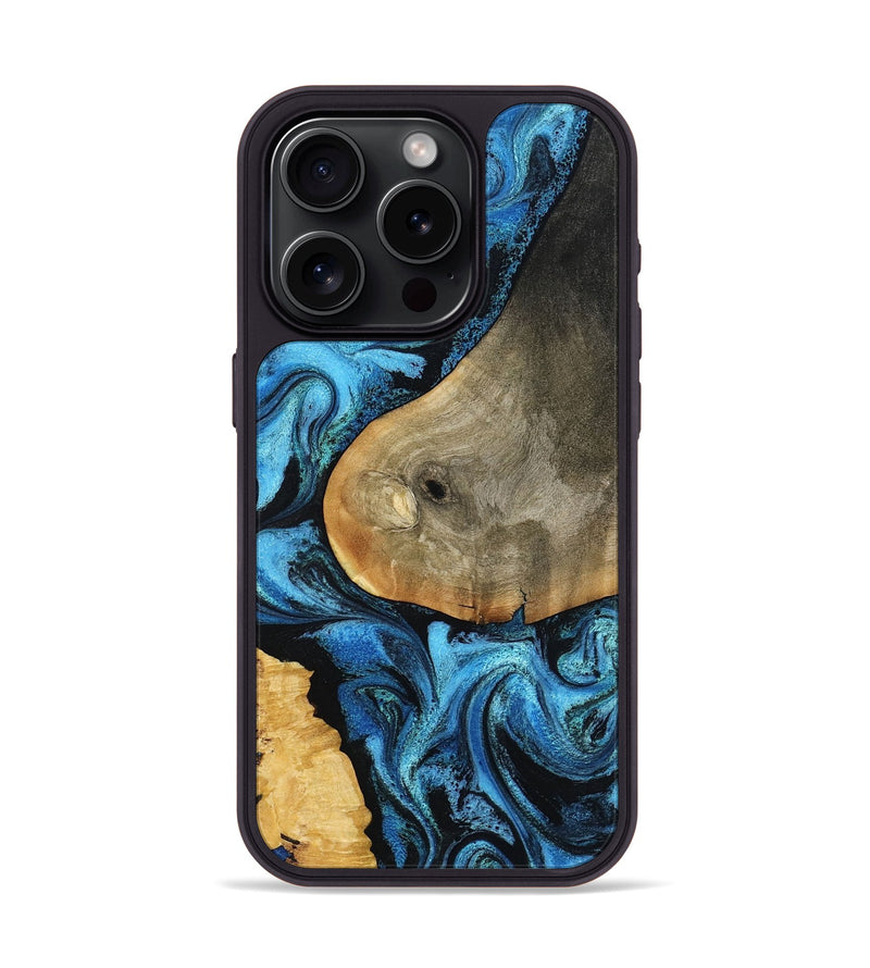 iPhone 15 Pro Wood Phone Case - Kelsea (Blue, 799049)