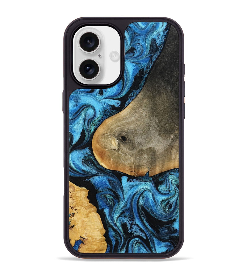 iPhone 16 Plus Wood Phone Case - Kelsea (Blue, 799049)